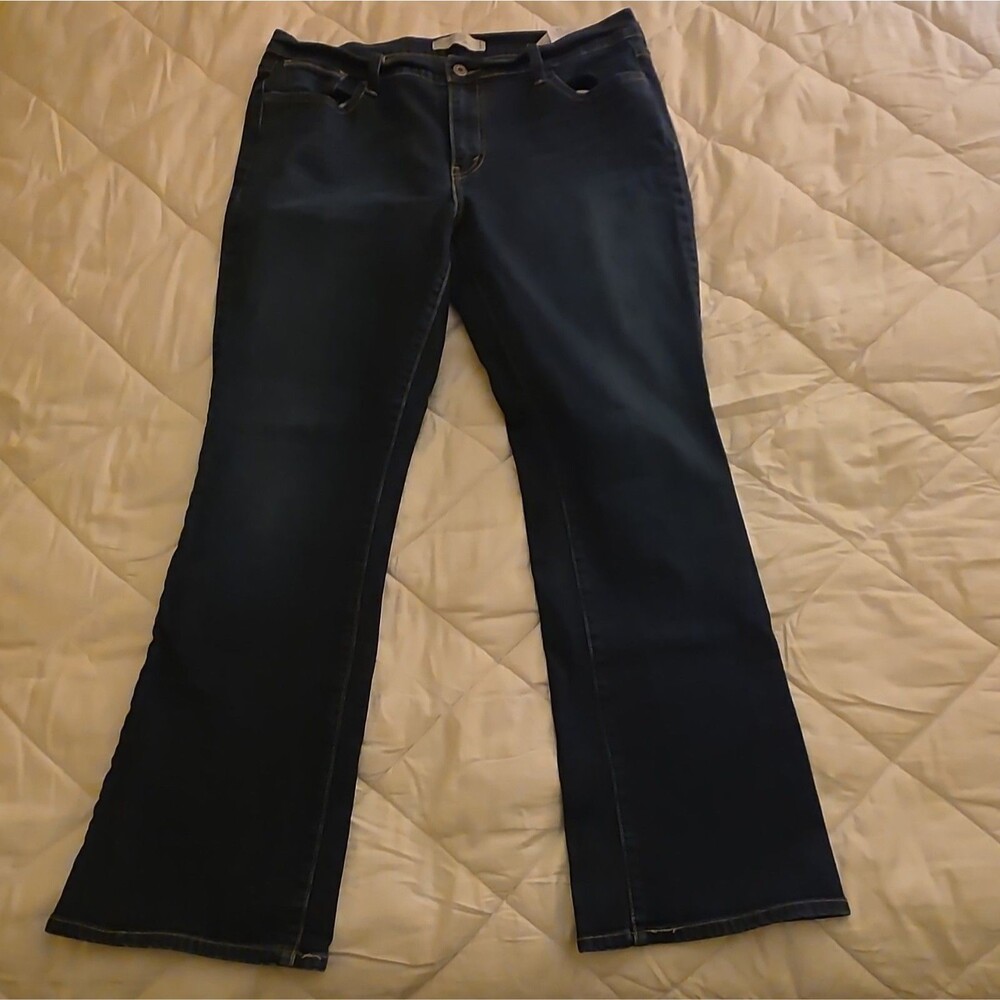 Levi's 515 Womens Bootcut Blue Dark Wash Denim Jeans 16M